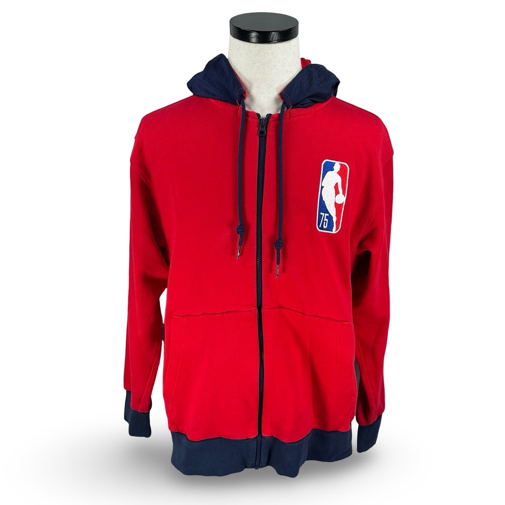 Nike NBA 75th Anniversary Philadelphia 76ers Zip Hoodie Red‎ Mens Large DB2195